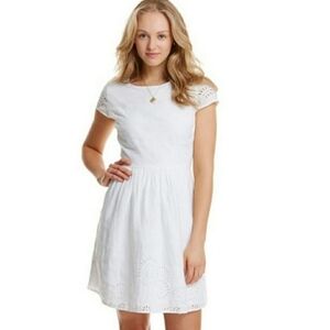Vineyard vines linen eyelet fit and flair dress